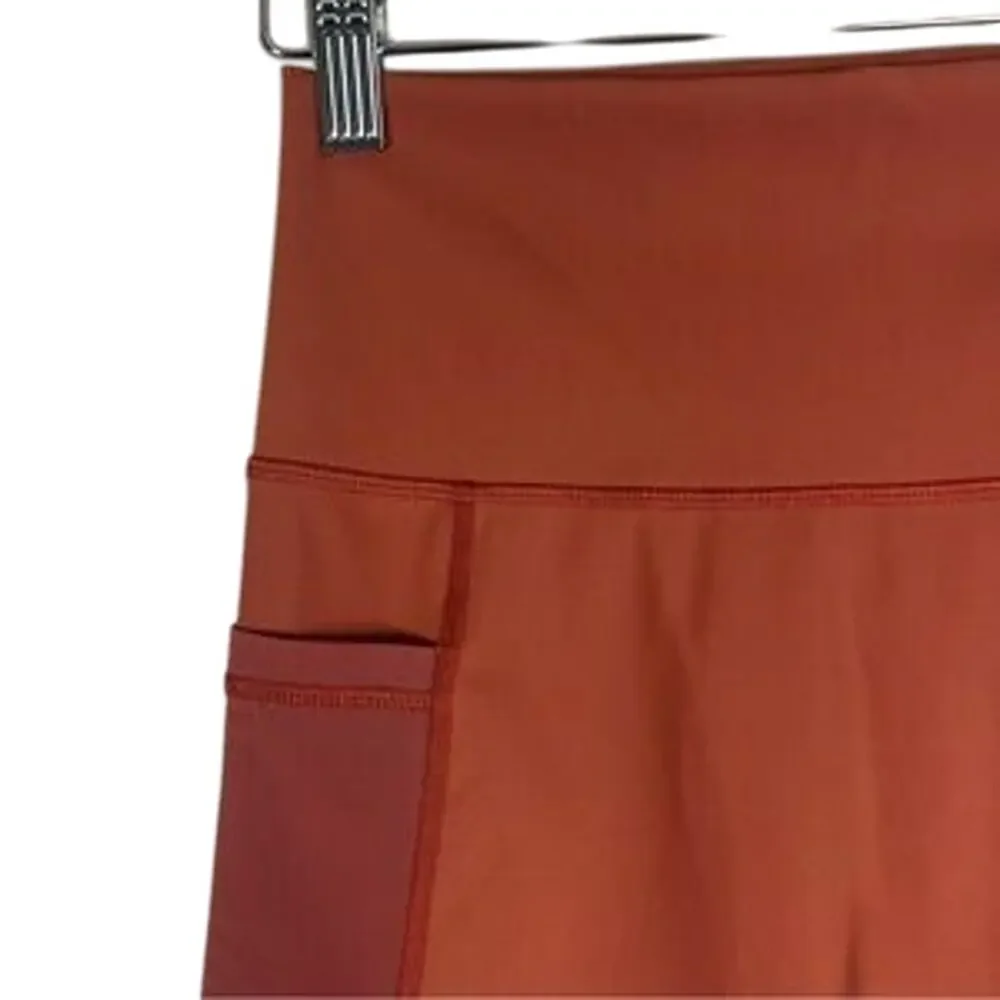 Aerie Bike Shorts Womens M Rust High Waist Pockets Activewear Athleisure Fitness - Picture 4 of 5